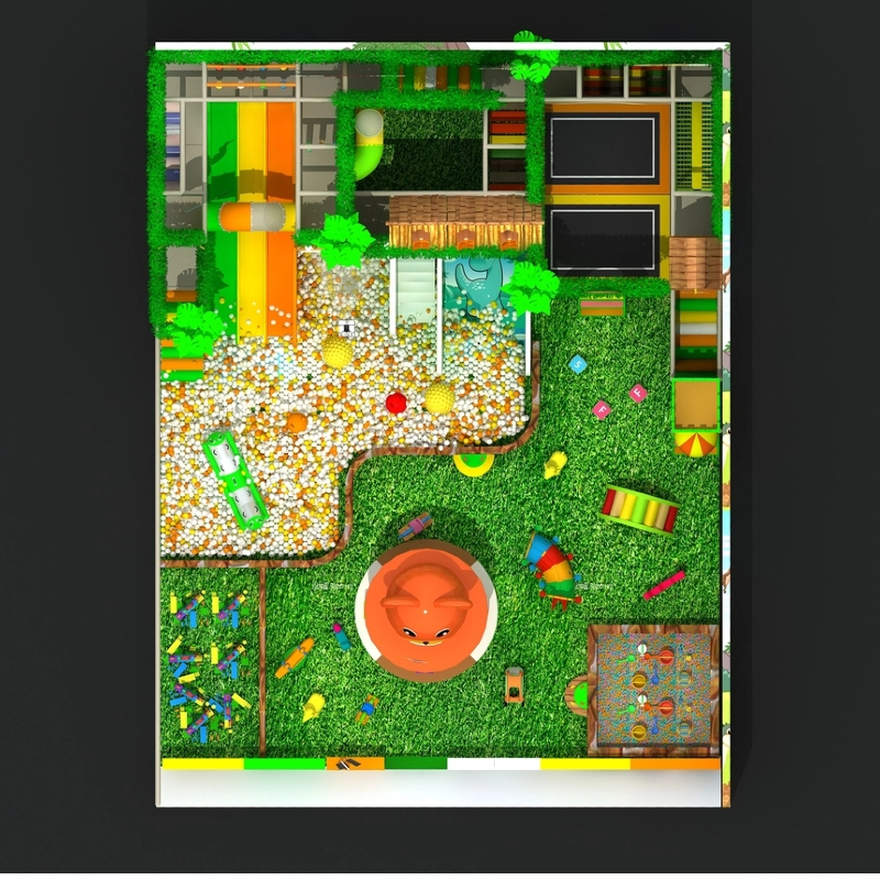 187 flat children's indoor dinosaur pattern slide mushroom shaped trampoline