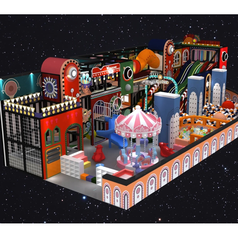 117 flat children's wave light slide polka dot spiral slide modeling tower