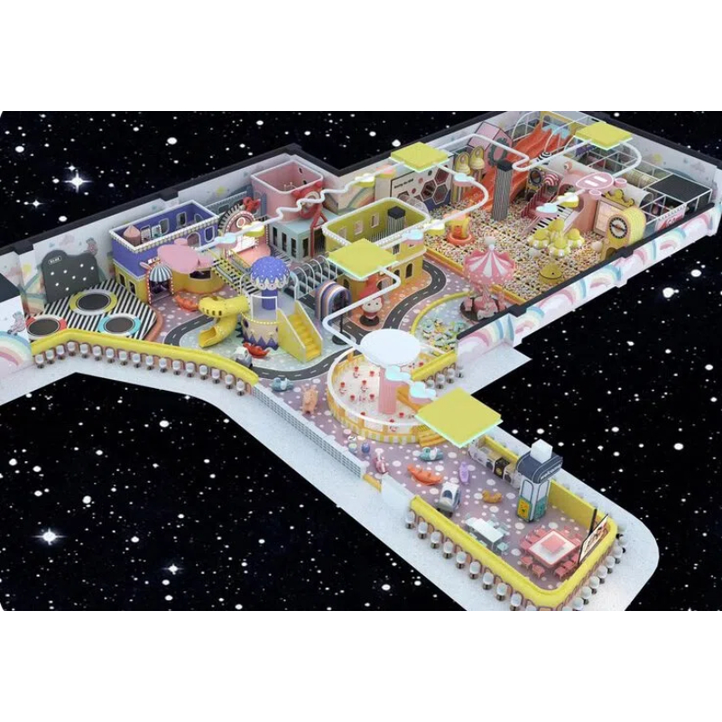 200 Flat red wave slide ocean ball pool combination round hole trampoline