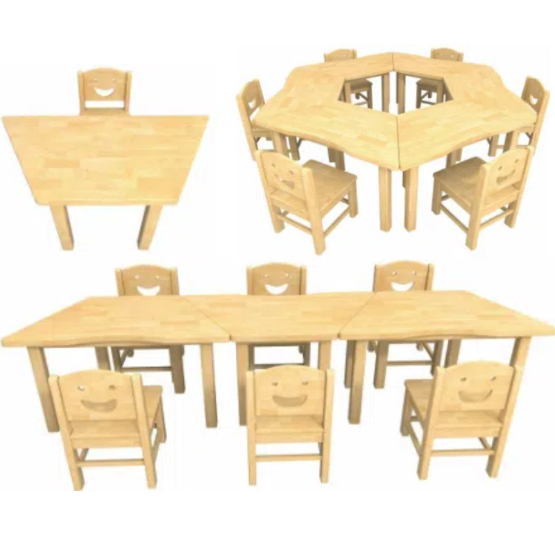 crescent table and chair trapezoid table and chair