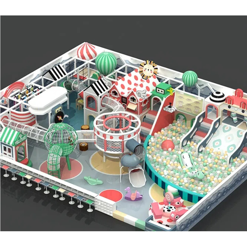 300 Flat children's handmade web shaped tower spiral pipe slide combination green woven web spider tower