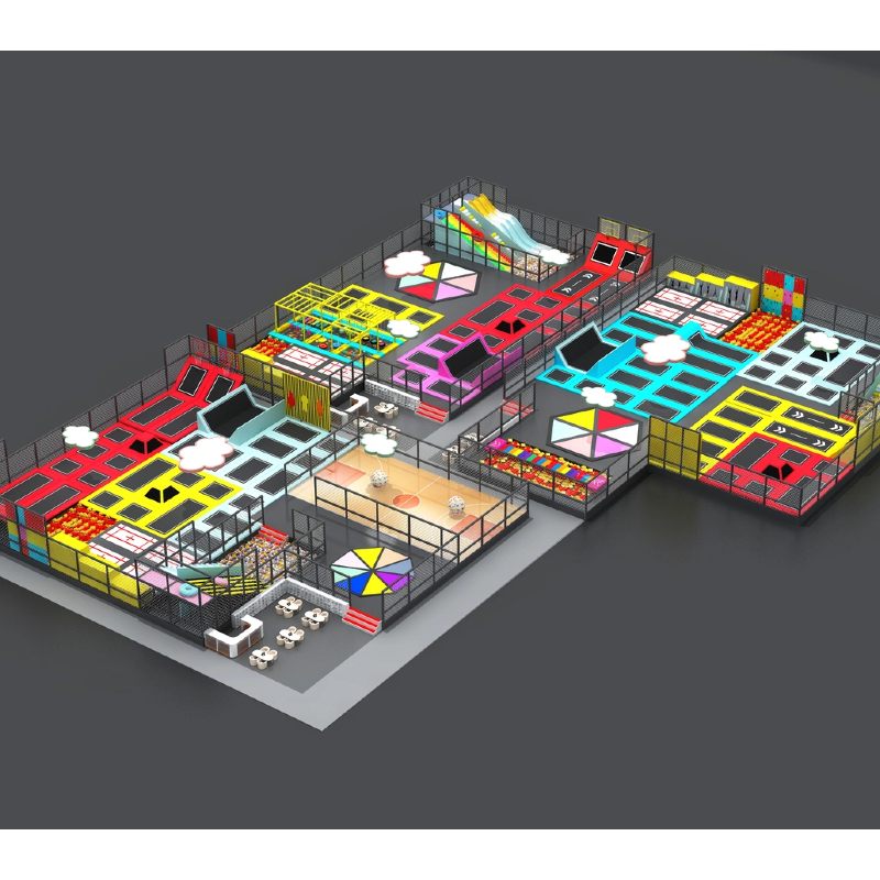 500 Flat simulated basketball court game structure gradient wave slide