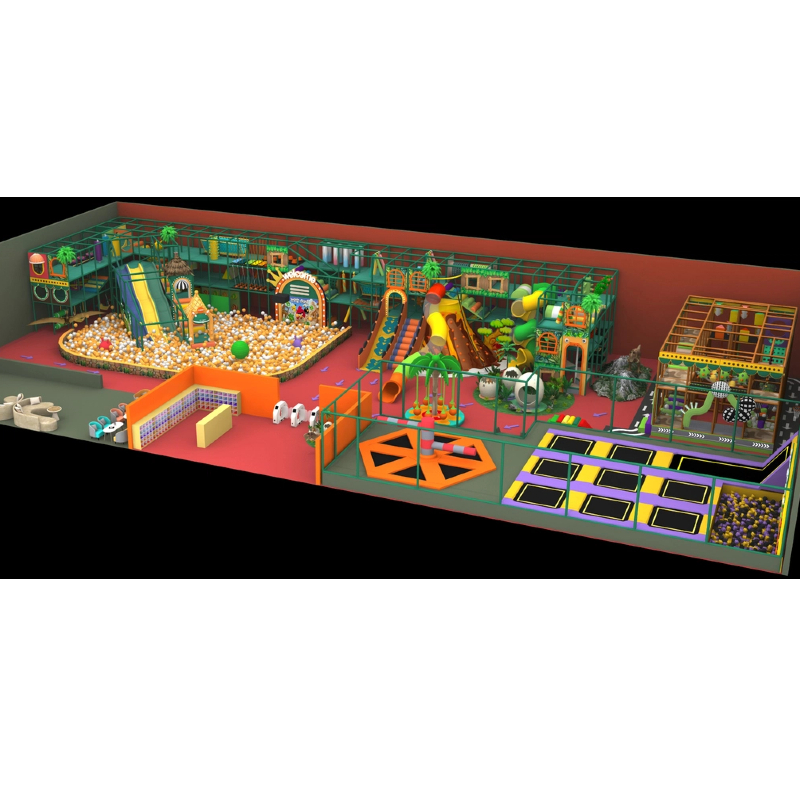 880 square meters indoor slide and ocean ball combination design volcano climbing park