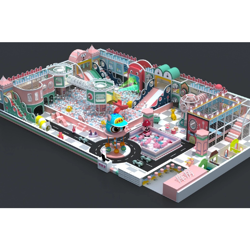 655 Flat Indoor pink climbing net tower Fun tower slide design