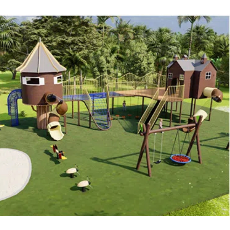 125 Flat children's ladybug shape rocking Transparent coffee pipe slide