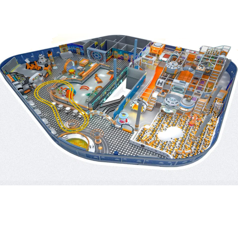 325 Flat children's green transparent double spiral tube slide Space capsule modeling tower