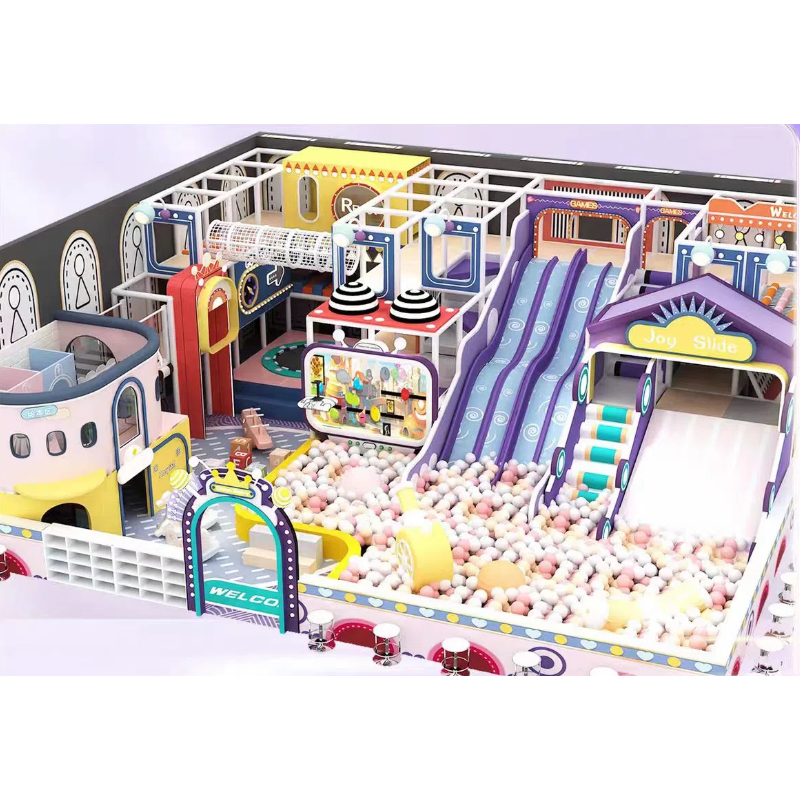 330 Flat children's purple house modeling game house Two-storey house modeling tower