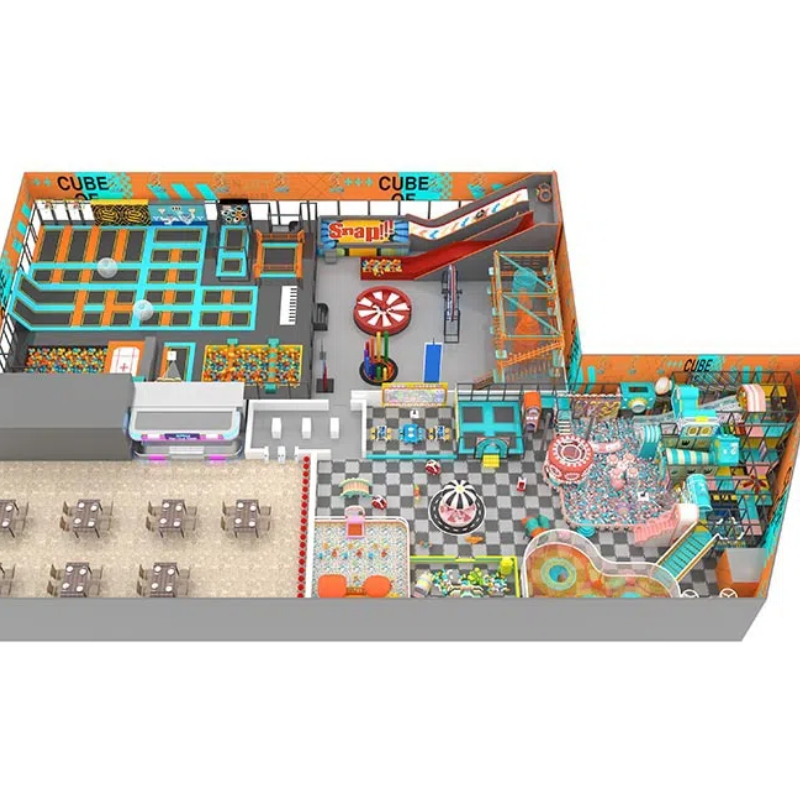 335 Flat white children's accelerated flying slide Color soft wooden bridge crossing