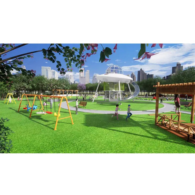 235 Flat children's transparent stainless steel spiral pipe slide Color children's irregular swing