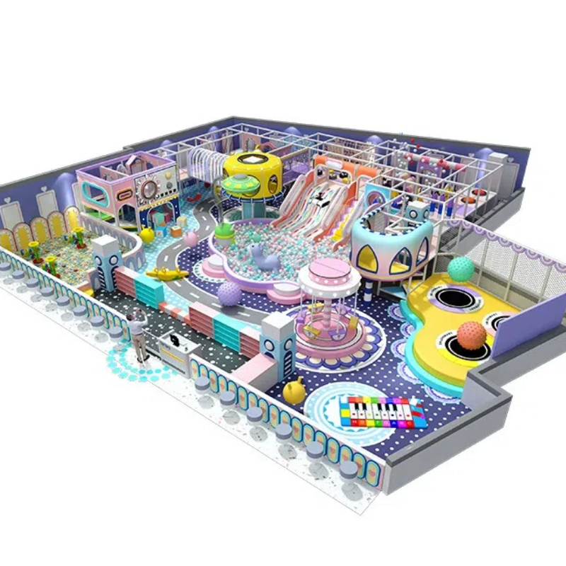 395 Flat crazy plant theme trampoline park video game theme maze