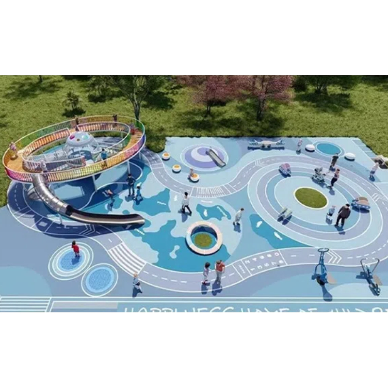 245 Flat Orange planet shaped spider tower Orange half slide