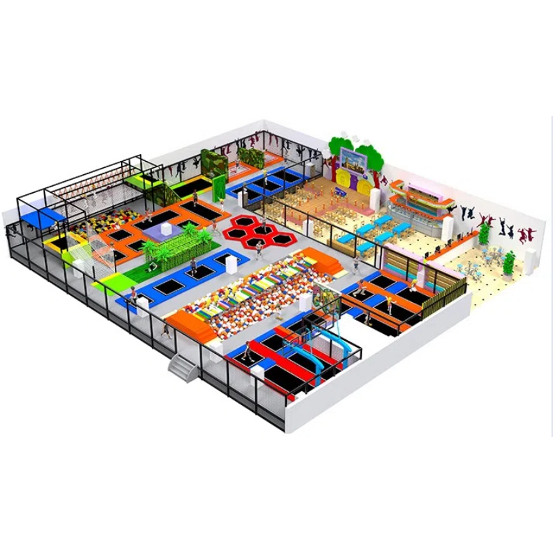 350 Flat children's suspension bridge crossing sponge pool slope trampoline colorful children's climbing tube