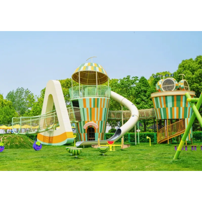 350 Flat children's green children's climbing network walkway watermelon seesawing