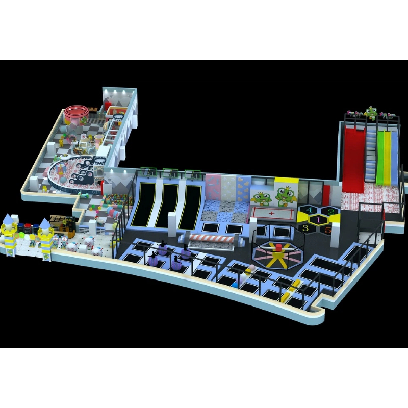 490 flat indoor red vertical slide Rainbow Wave slide Interior modeling tower maze