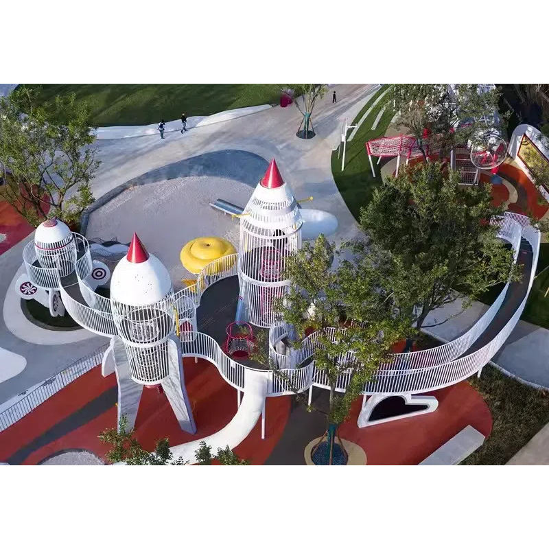 270 Flat children's Airplane modeling game maze White rocket shaped spider tower