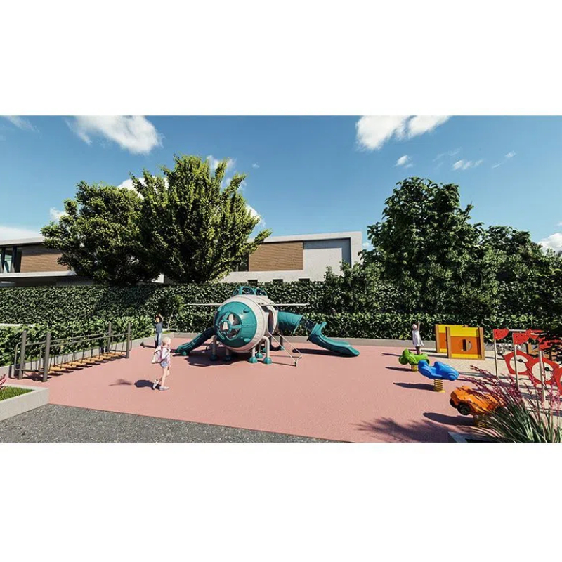 155 Flat Translucent green duct slide Green space capsule shape game house