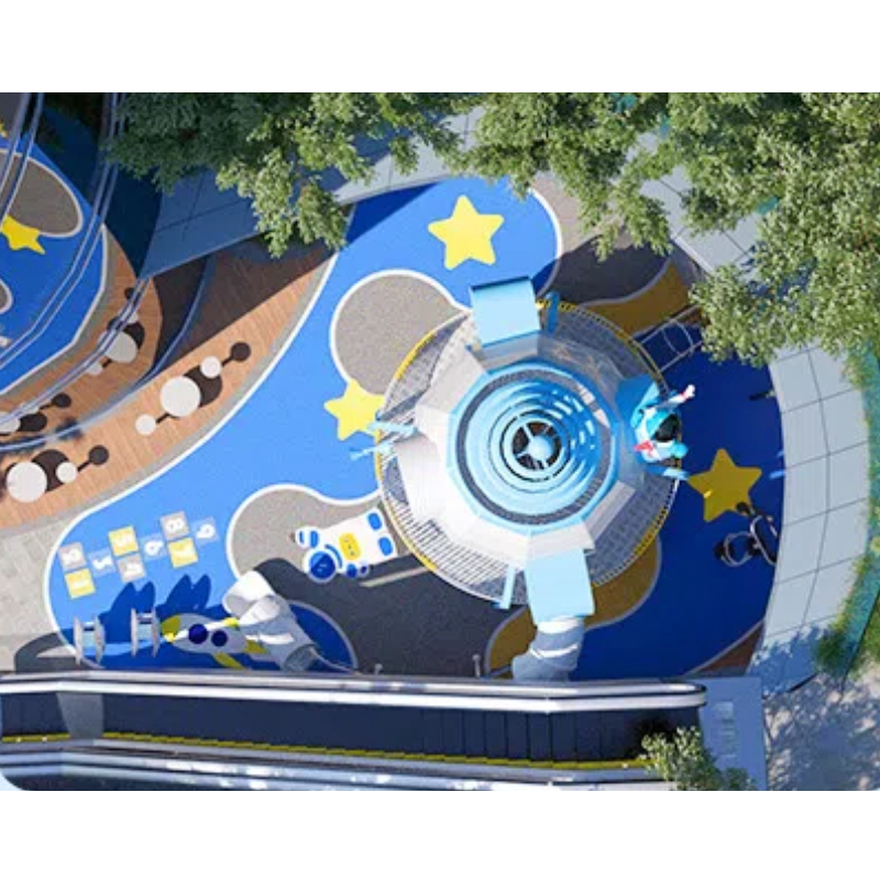 235 Flat children's blue jump digital grid glue White transparent spiral tube slide