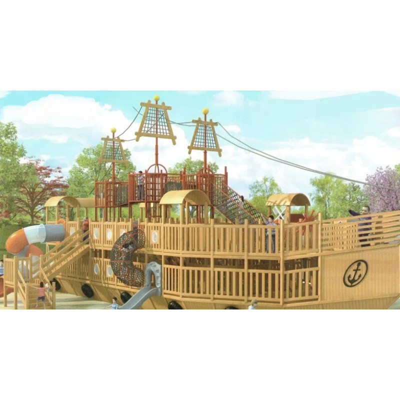 350 Flat children's children's guardrail climbing ladder sailboat style children's play house