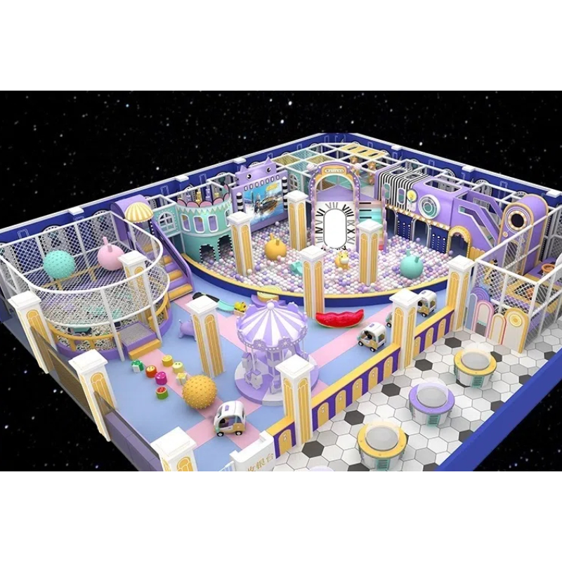 200 Flat children's purple castle shape tower shaped climbing wall sponge pool combination