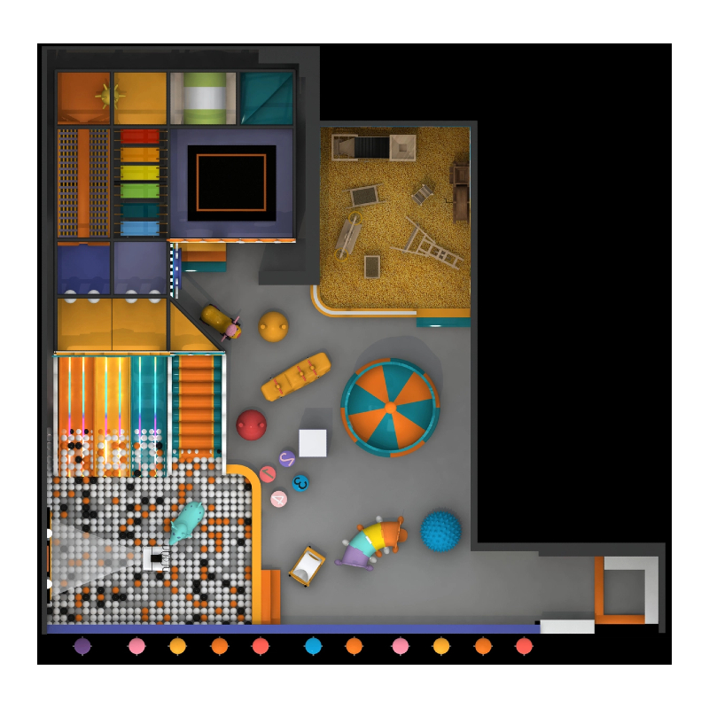 101 flat castle shape trampoline projection game equipment