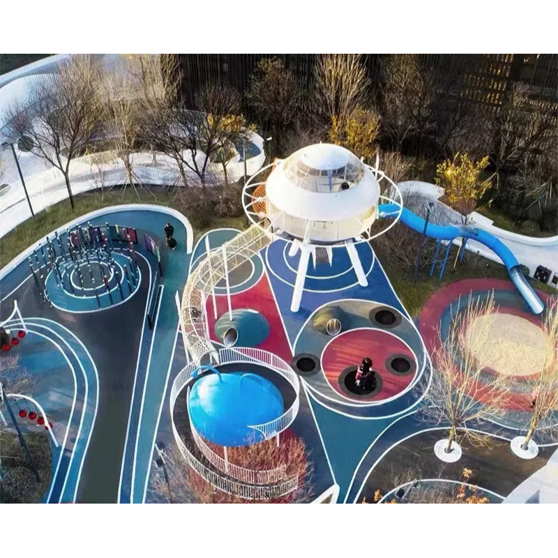 335 Flat children's white planet shaped house Blue rocket-shaped game house