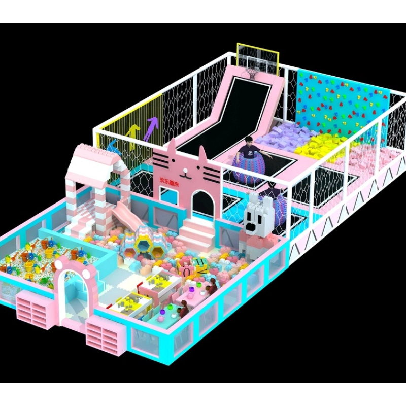 155 Flat indoor basketball hoop inclined trampoline Children's indoor climbing wall sponge pool