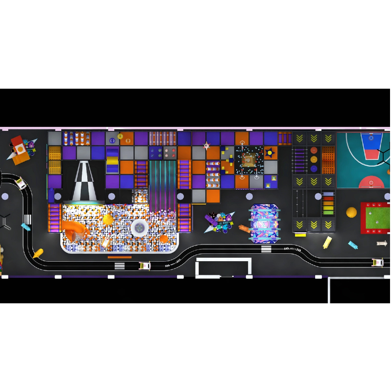 90 flat indoor children's wave light slide indoor trampoline park