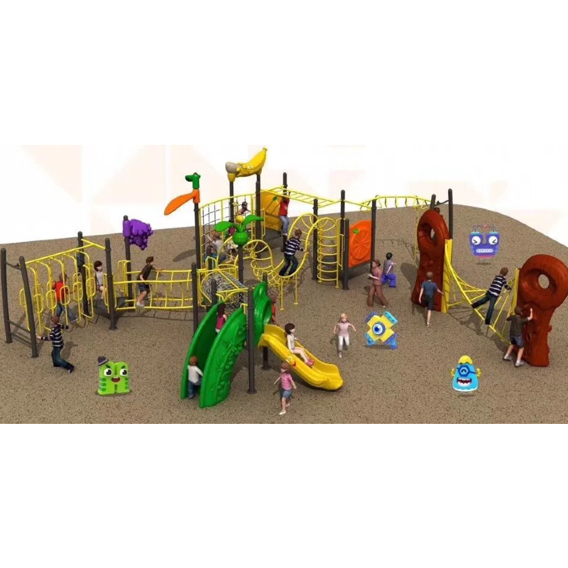 111 Flat Outdoor steel pipe structure climbing through climbing net