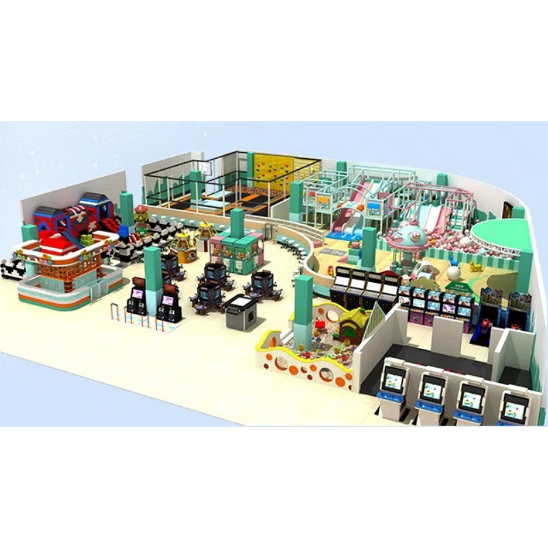 300 Flat children's color wave slide rotating blue and pink monster swing