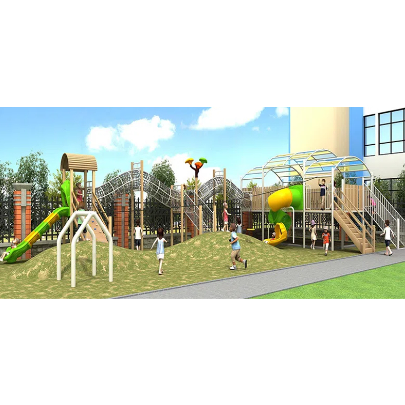 225 Flat children's high-rise football shape game house Football shape tower spiral pipeline slide