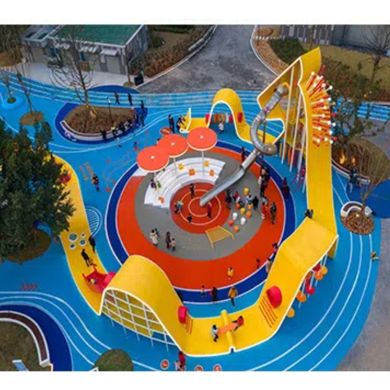 260 Flat children's color flower pile High-rise stainless steel pipe slide