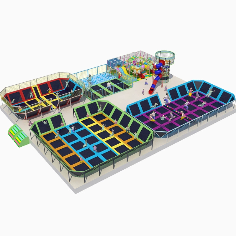 350 Flat children's high-rise climbing net tower red and blue spiral tube slide