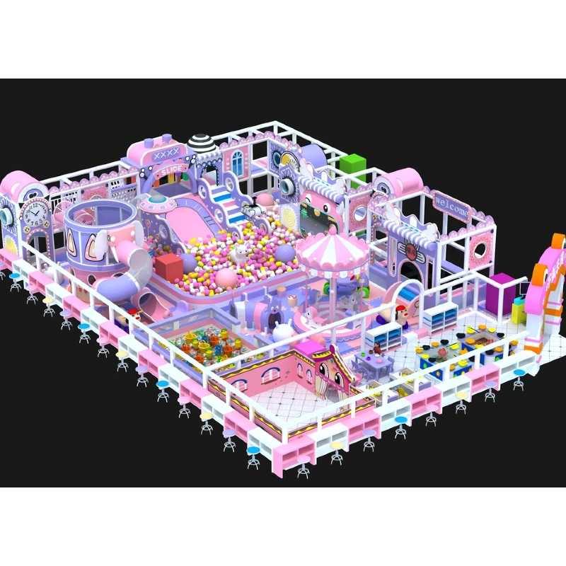 147 flat children's elephant tower spiral pipeline slide hand-painted tables and chairs