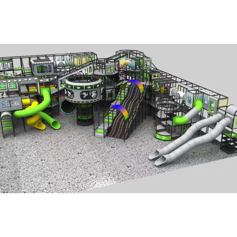 910 Flat multi-layer indoor adventure maze double spiral pipe slide park