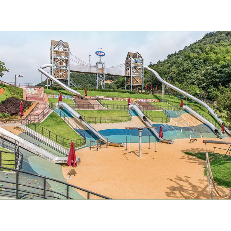 345 Flat children's steel rotating swing Hillside climbing slope