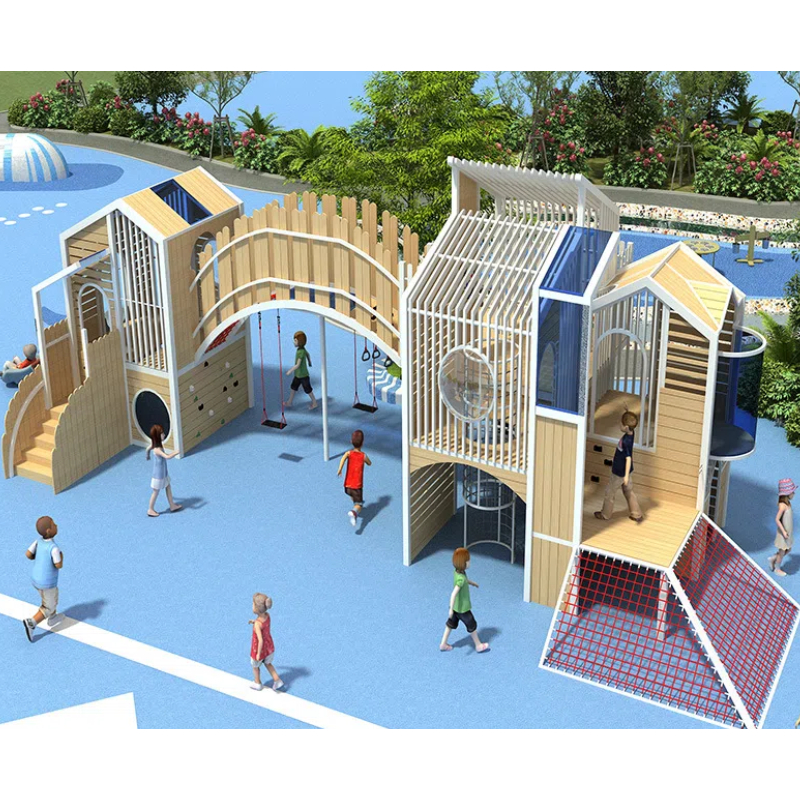 265 Flat house theme play house Black manual climbing walkway