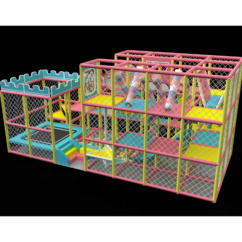 199 flat children's indoor steel pipe structure maze double slide ocean ball pool combination