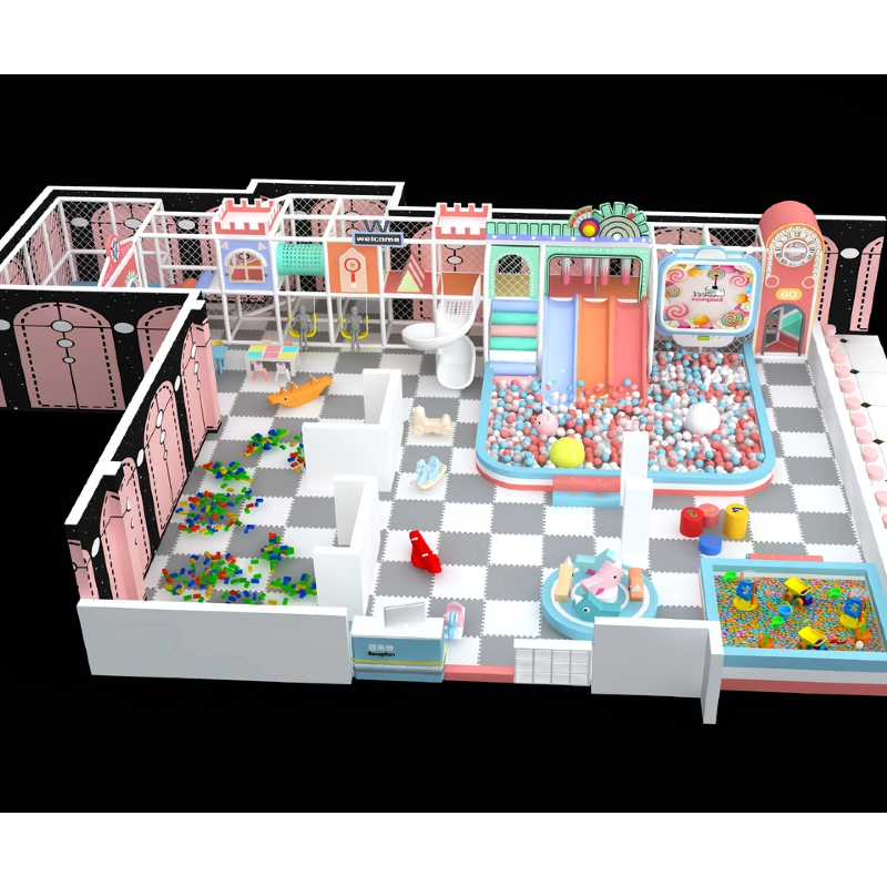 100 Flat Indoor green climbing passage indoor pink castle maze