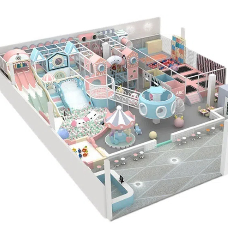 300 Flat children's handmade building blocks tables and chairs white bear modeling indoor trampoline