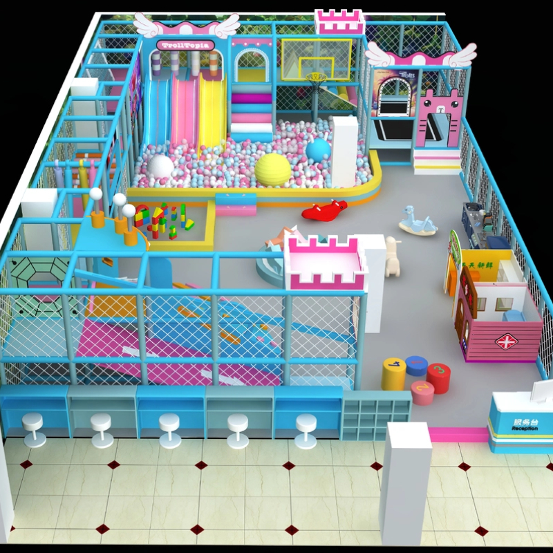 100 Flat Indoor yellow basketball hoop Blue castle maze