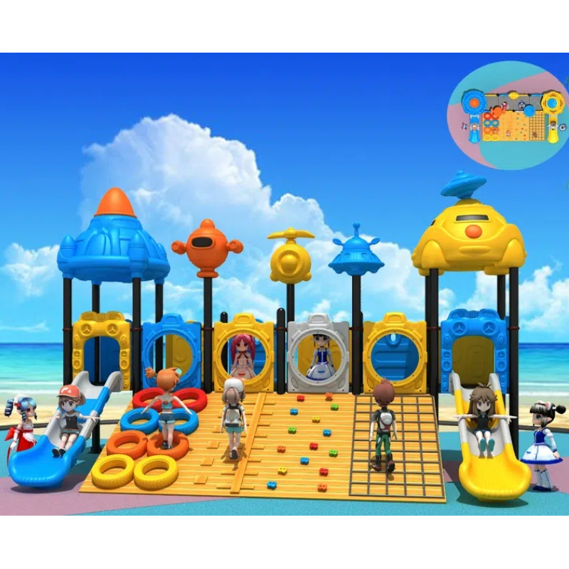 175 Flat children's Wooden climbing frame Yellow receiver modeling game house