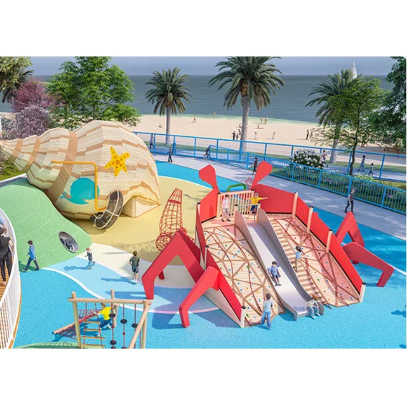 235 Flat children's conch modeling game house Red crab modeling rock climbing frame