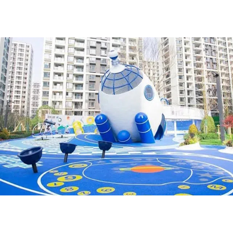 365 Flat children's White airplane shape game house Space themed floor glue