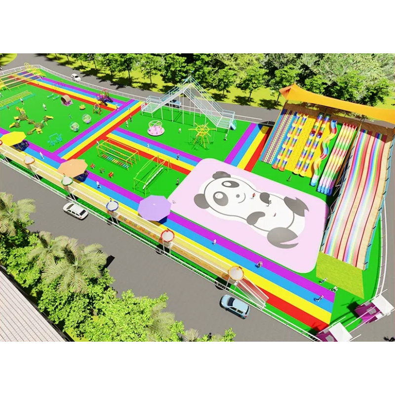 265 Flat children's colorful tire flying slide Rainbow wave slide