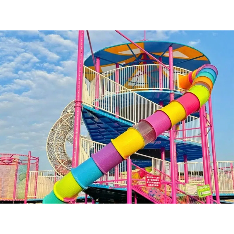 300 Flat children's color gradient pipe slide yellow and pink gradient pipe slide
