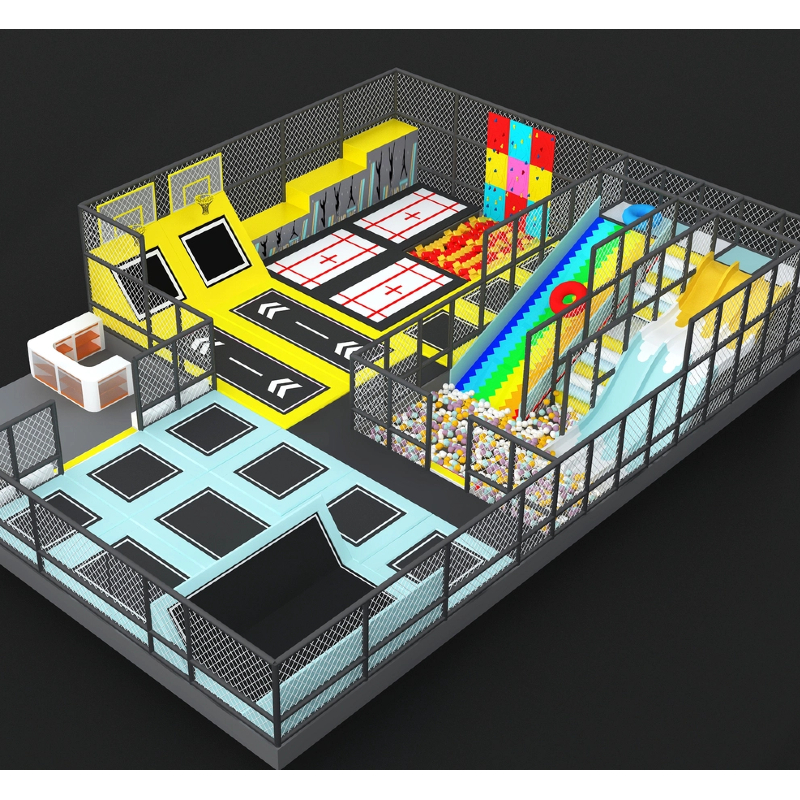 189 flat children's indoor sloping basketball hoop trampoline sloping parkour trampoline