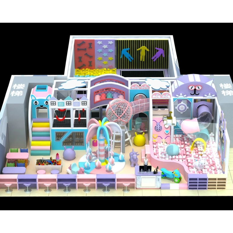 100 Flat Indoor purple cat maze indoor full body gloat trampoline