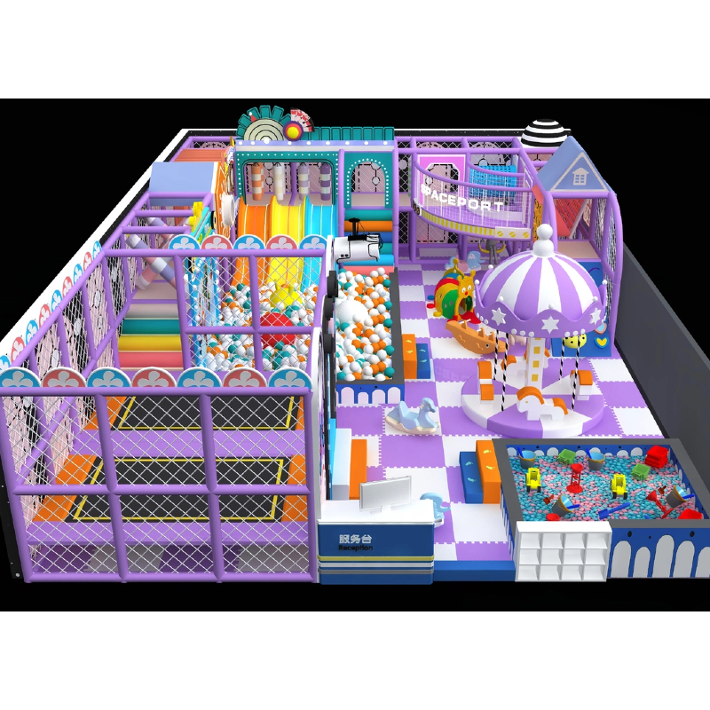 96 flat purple Carousel two floors purple maze
