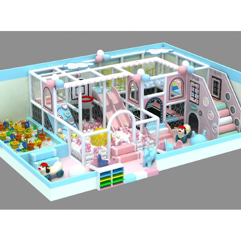 50 Flat pink green house trampoline indoor pink handmade climbing network walkway