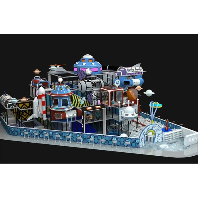 200 Flat space theme trampoline color castle shape game house